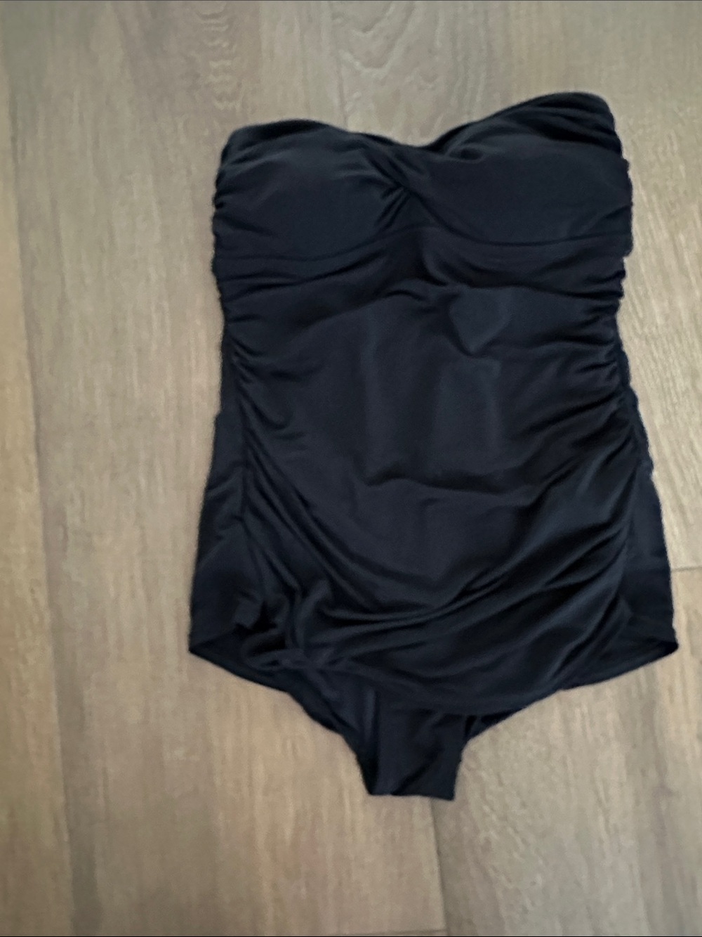 Jansen women's Black Strapless One-Piece Swimsuit. Size 12.